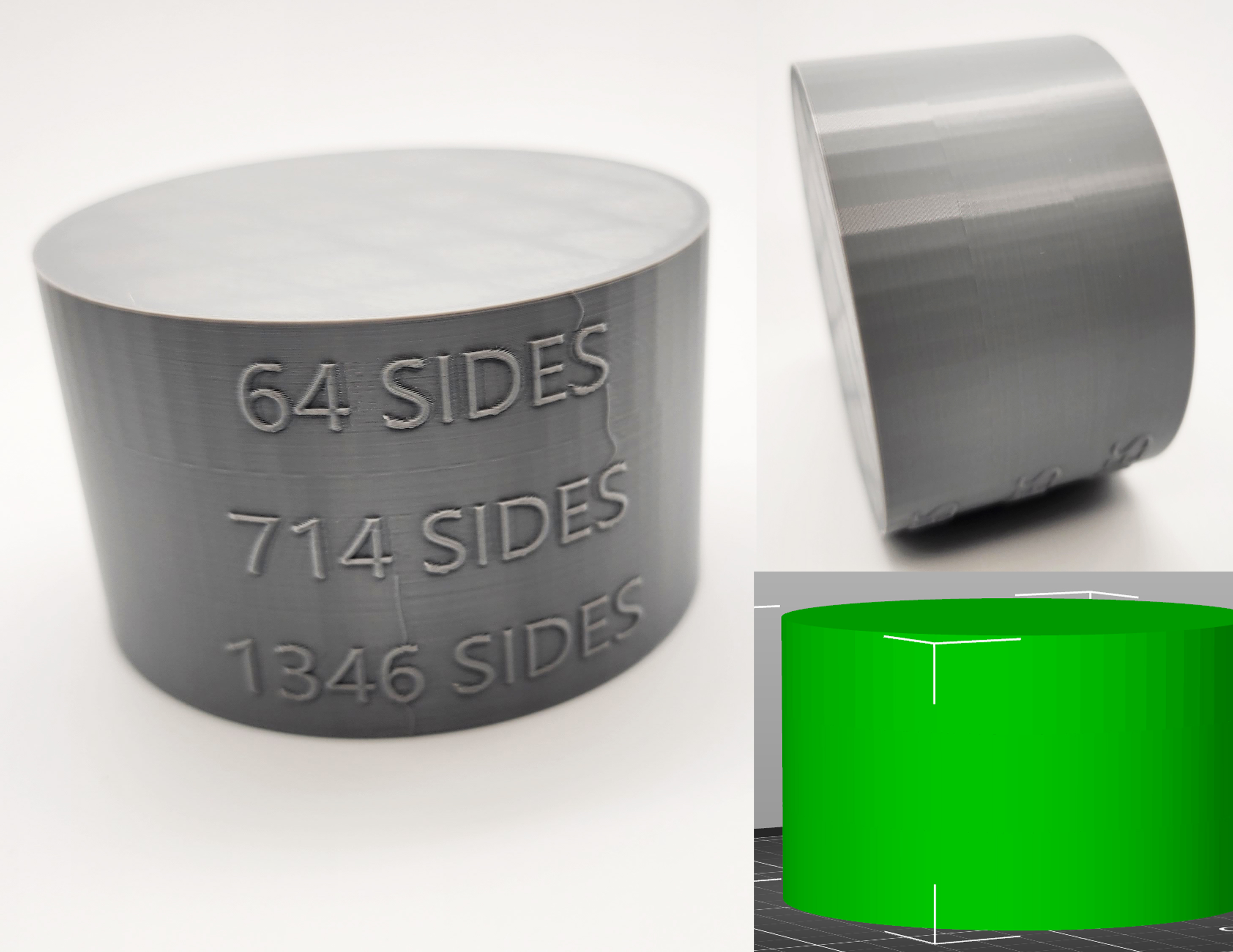 Cylinder Smoothness Example 64, 714, 1346 sides