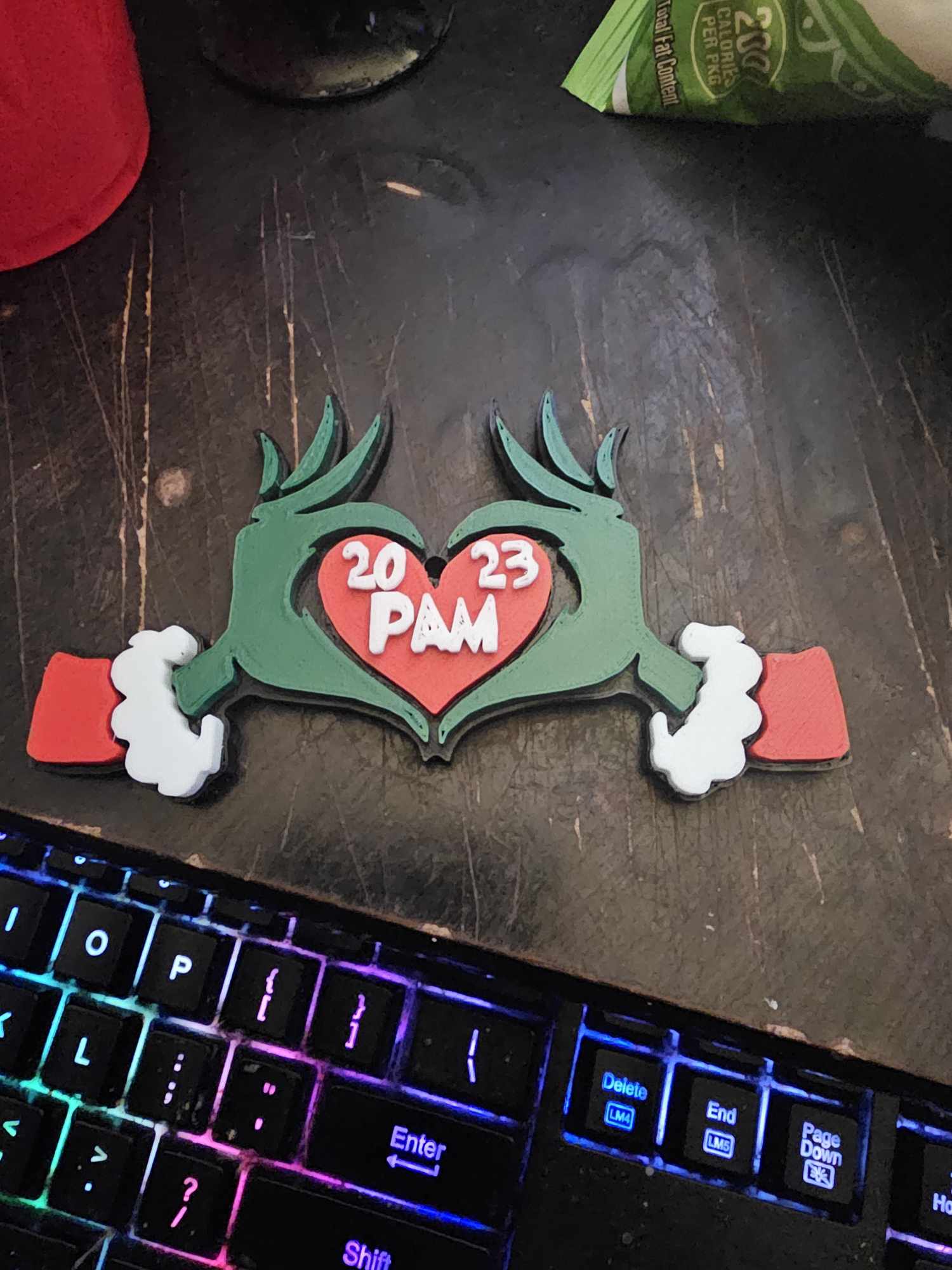 Grinch Heart Christmas Ornament