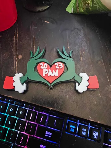 Grinch Heart Christmas Ornament