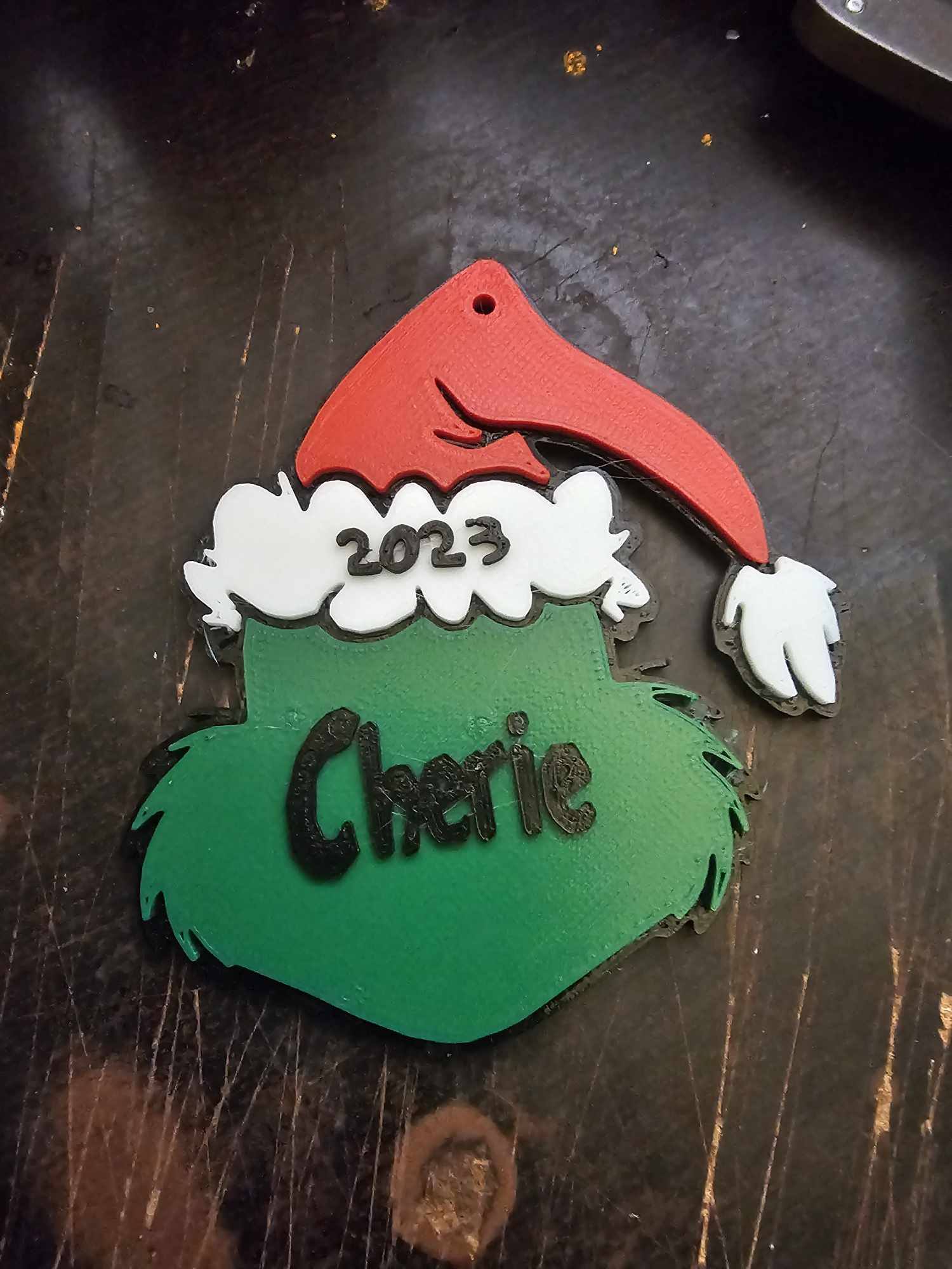 Grinch Santa Hat Ornament