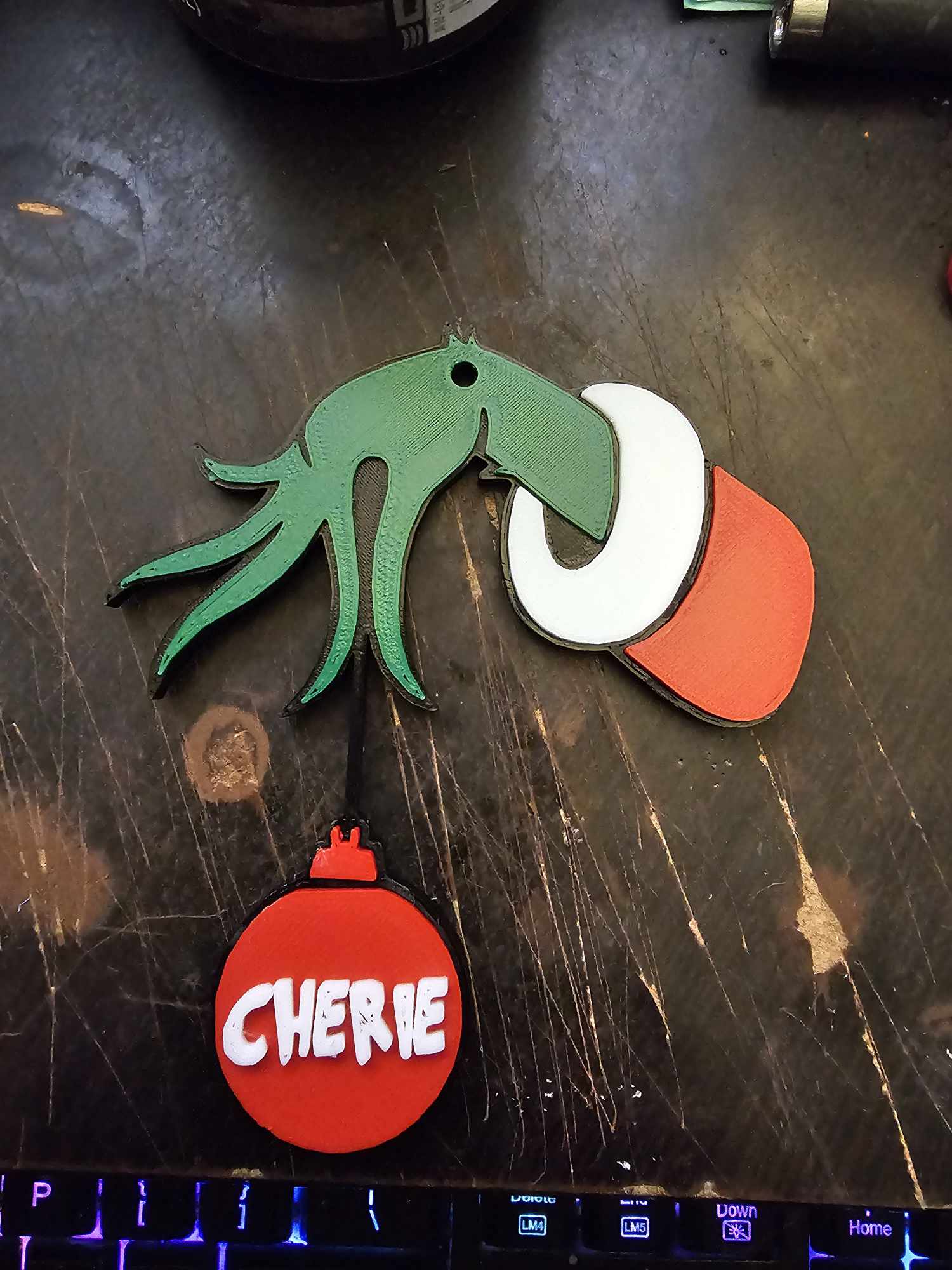 Grinch Holding Ornament Xmas