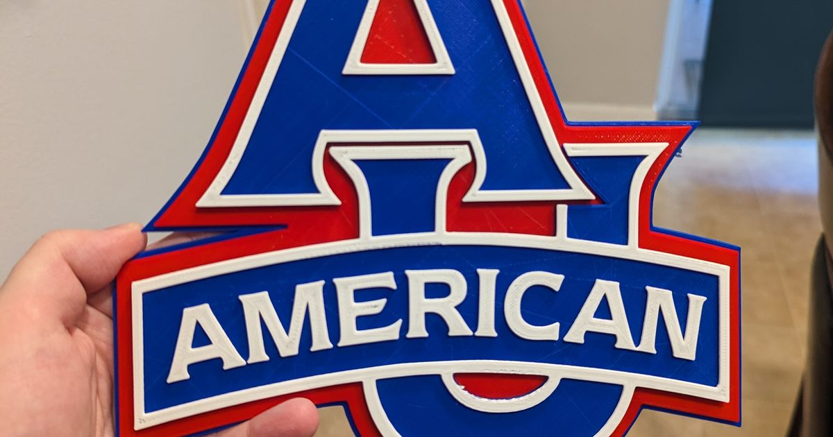 American University Multi-Color Logo by John Barton | Download free STL ...