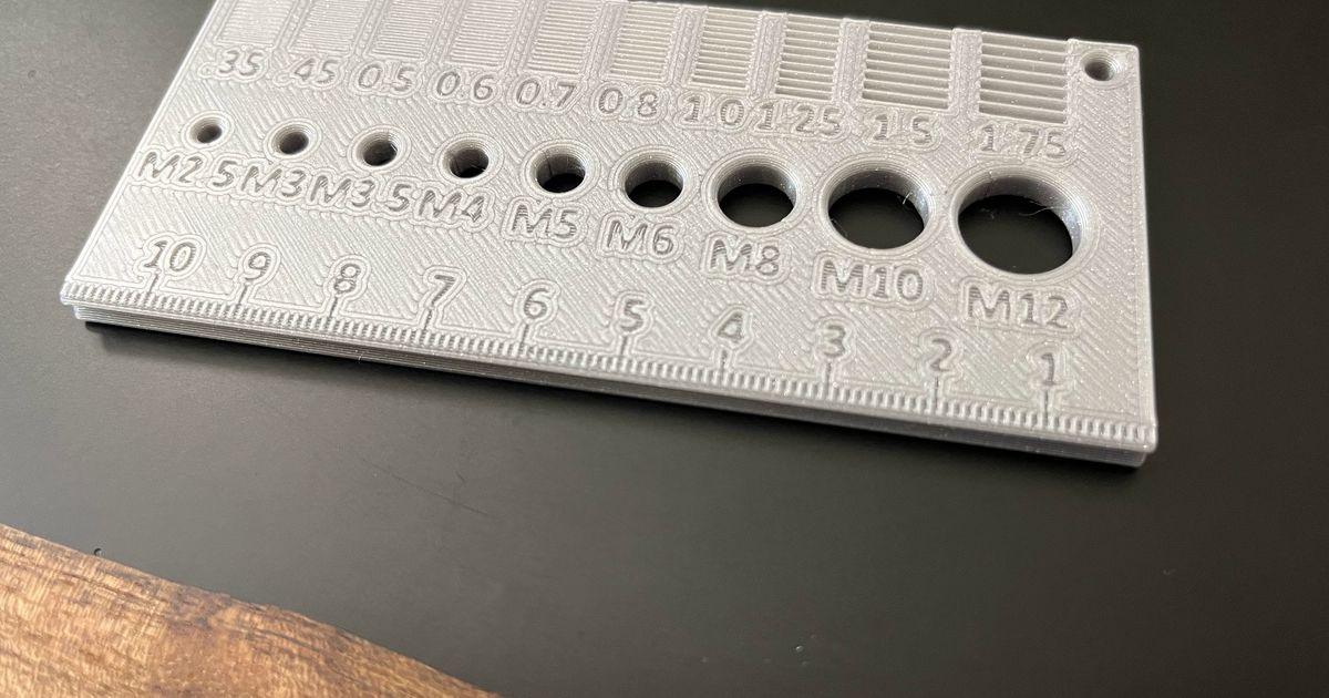 Bolt gauge with thread pitch identifier (metric and SAE) by dsharlet