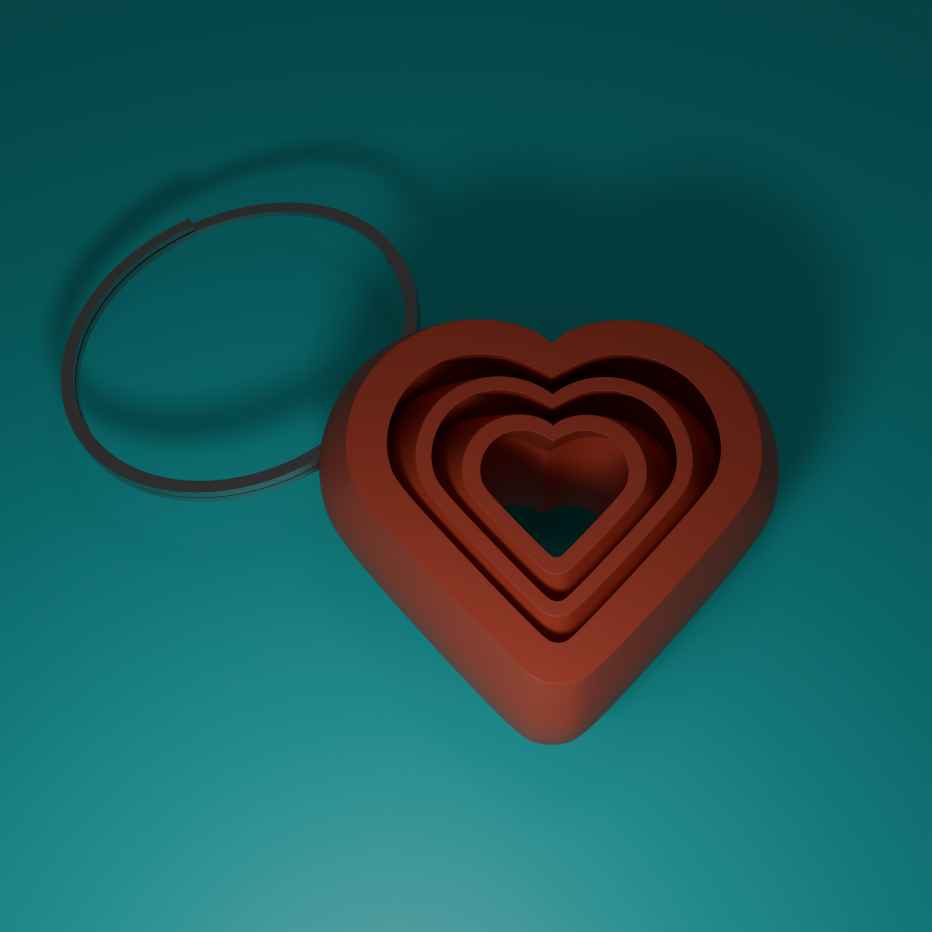 Llavero desplazable con forma de corazón