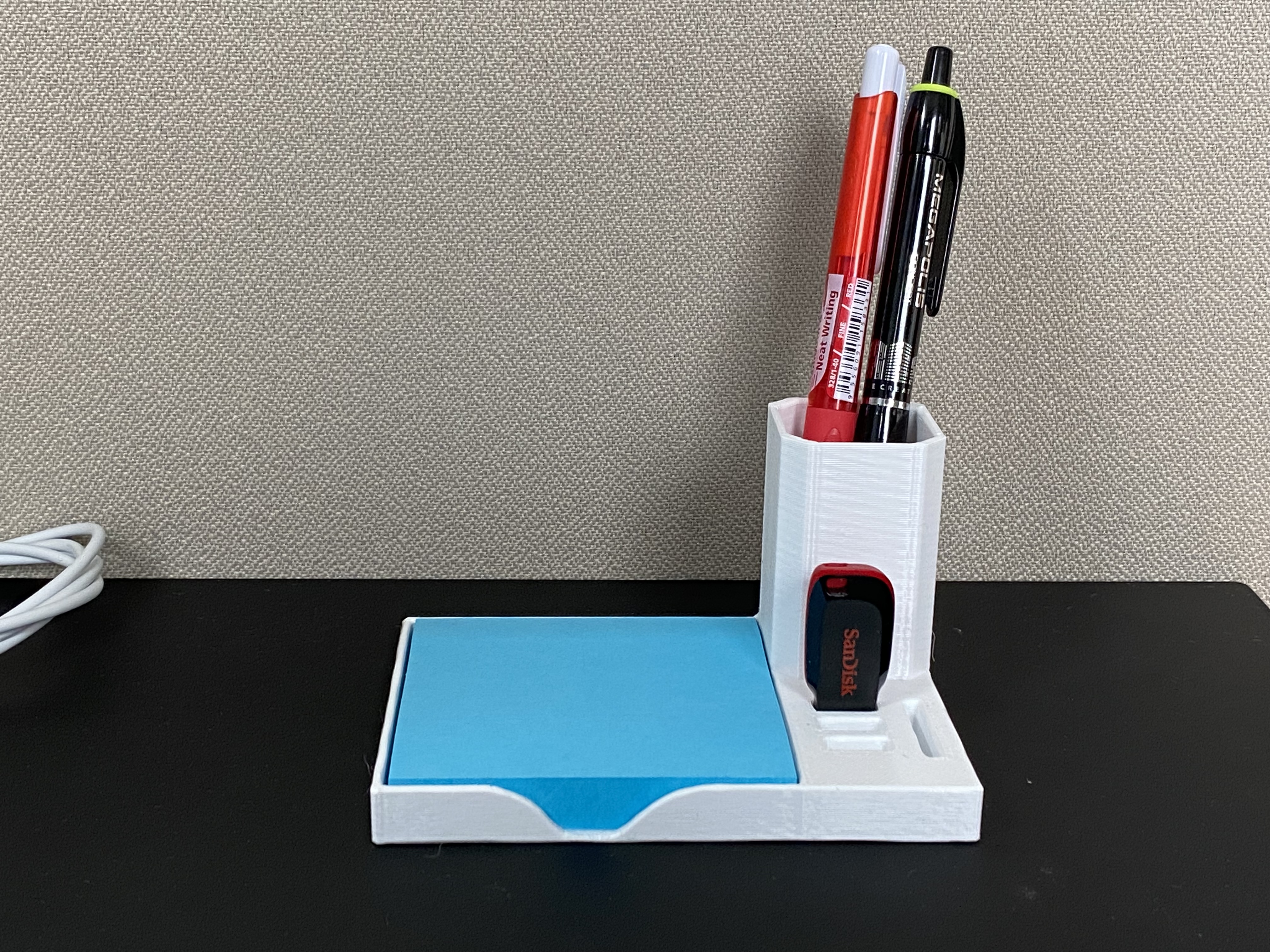 Minimalist Post It Note and Pen Holder