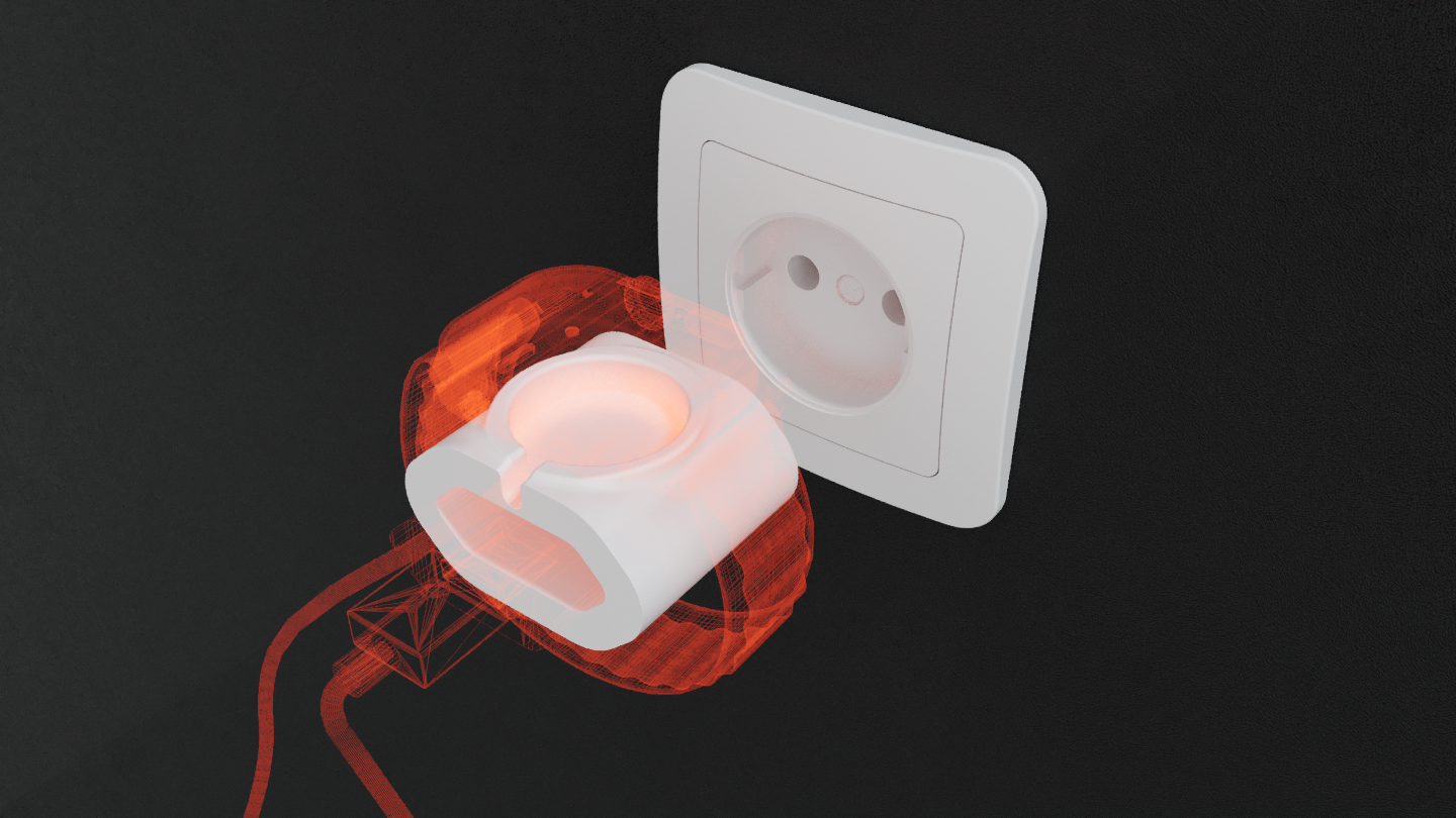 Miniatura 2 do modelo 3D Apple Watch power socket stand/holder