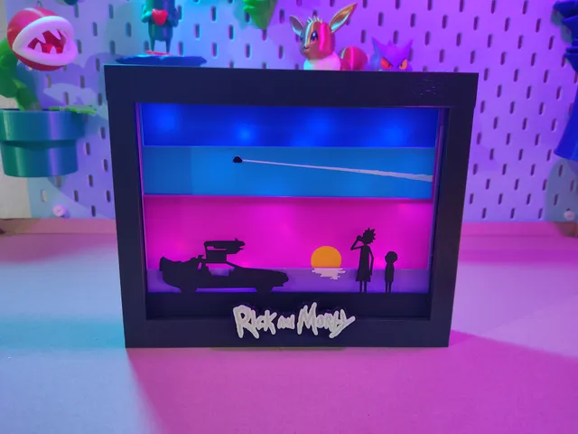 Rick and Morty plates and logo for Shadow Box