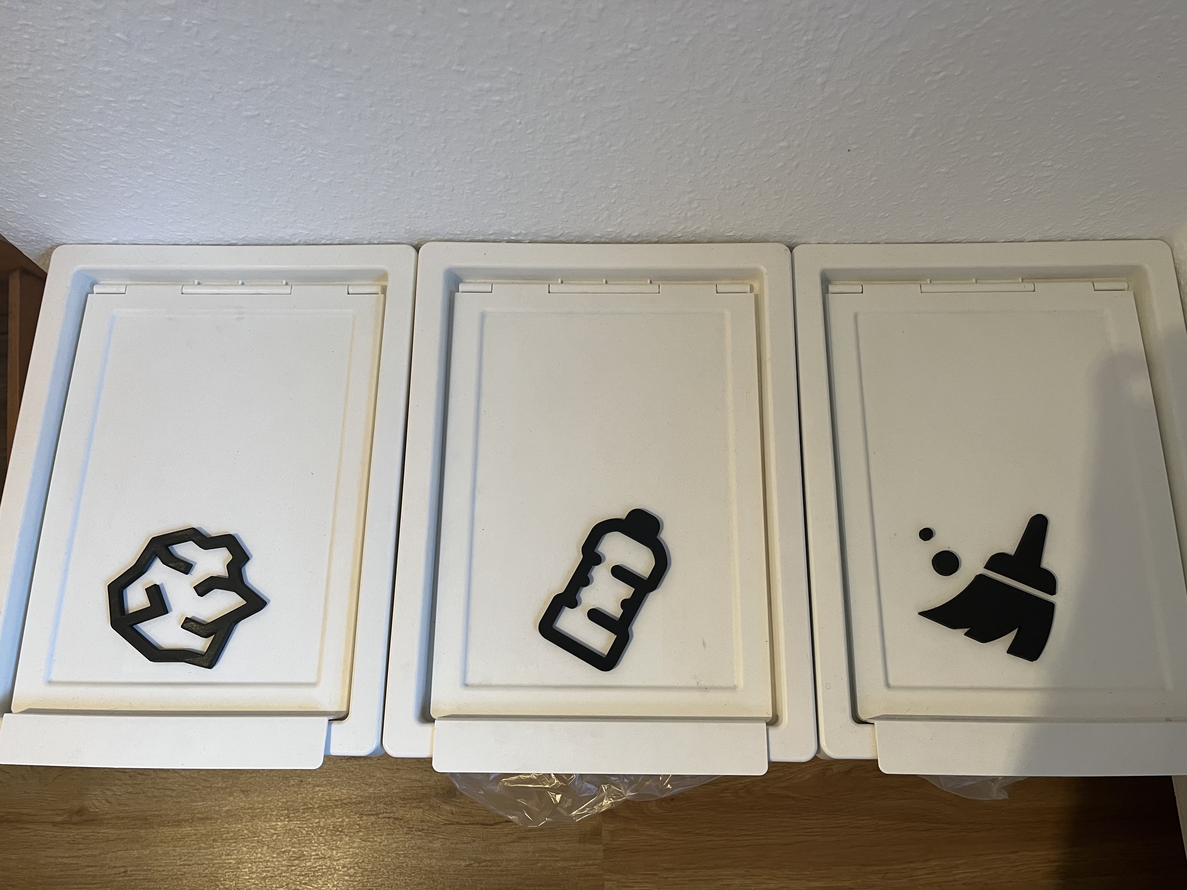 household, plasic and paper waste icons