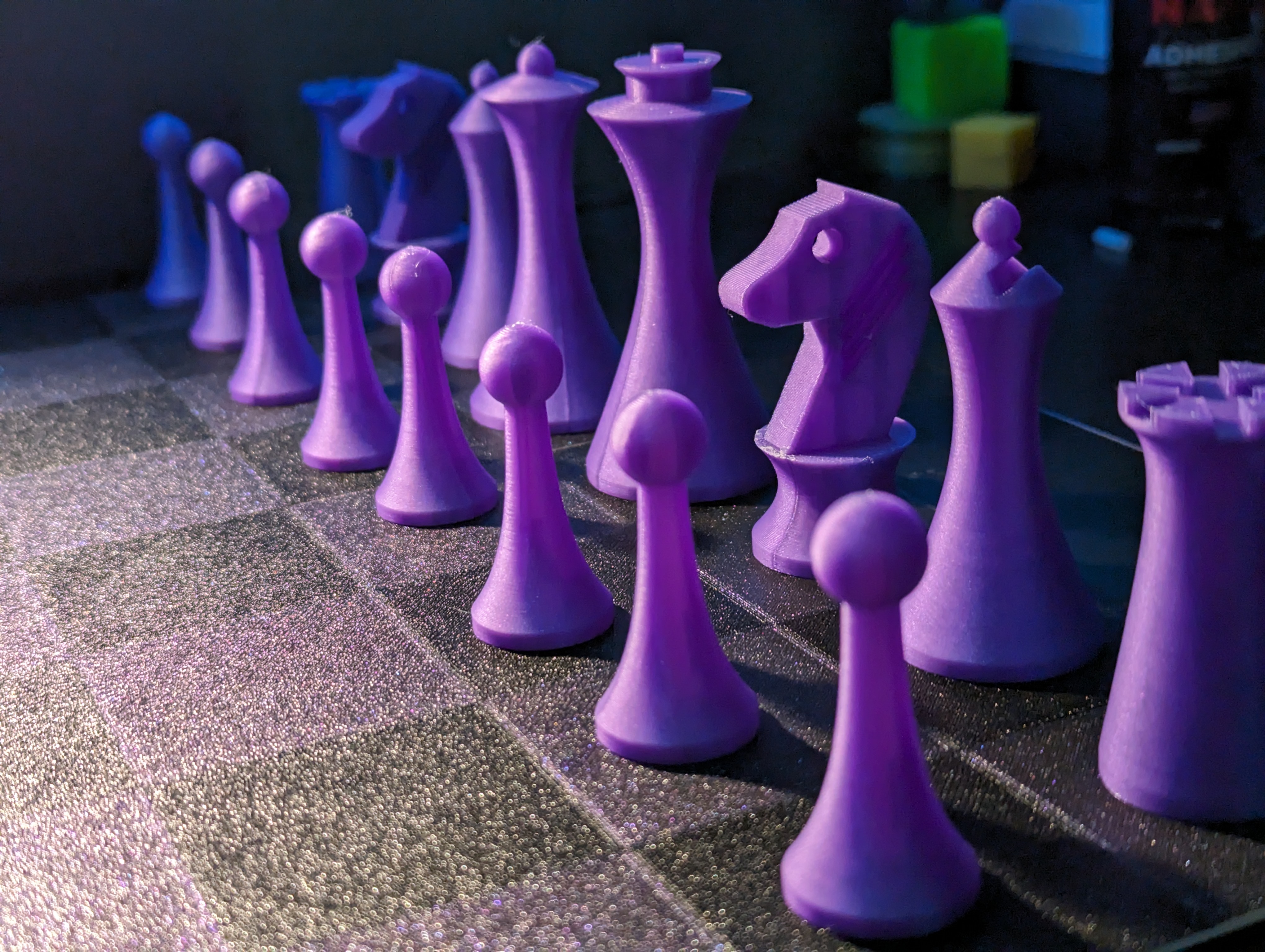 Chess set, chess game, online 16 3D pieces, game, chess, toy, pink