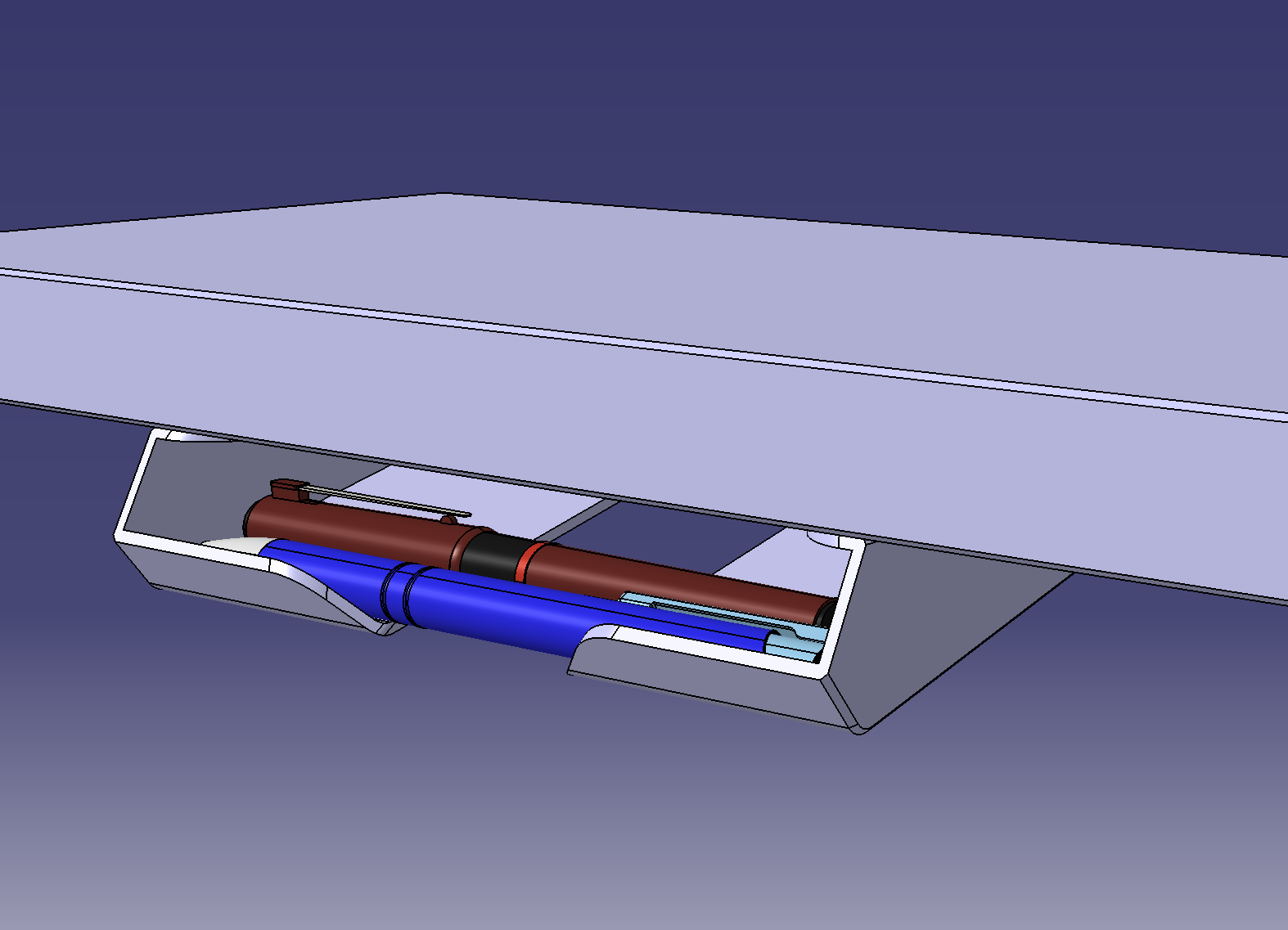 under desk pen holder
