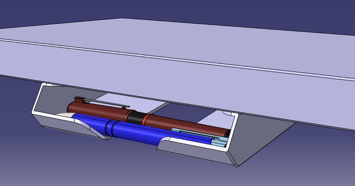 under desk pen holder by Two One | Download free STL model | Printables.com