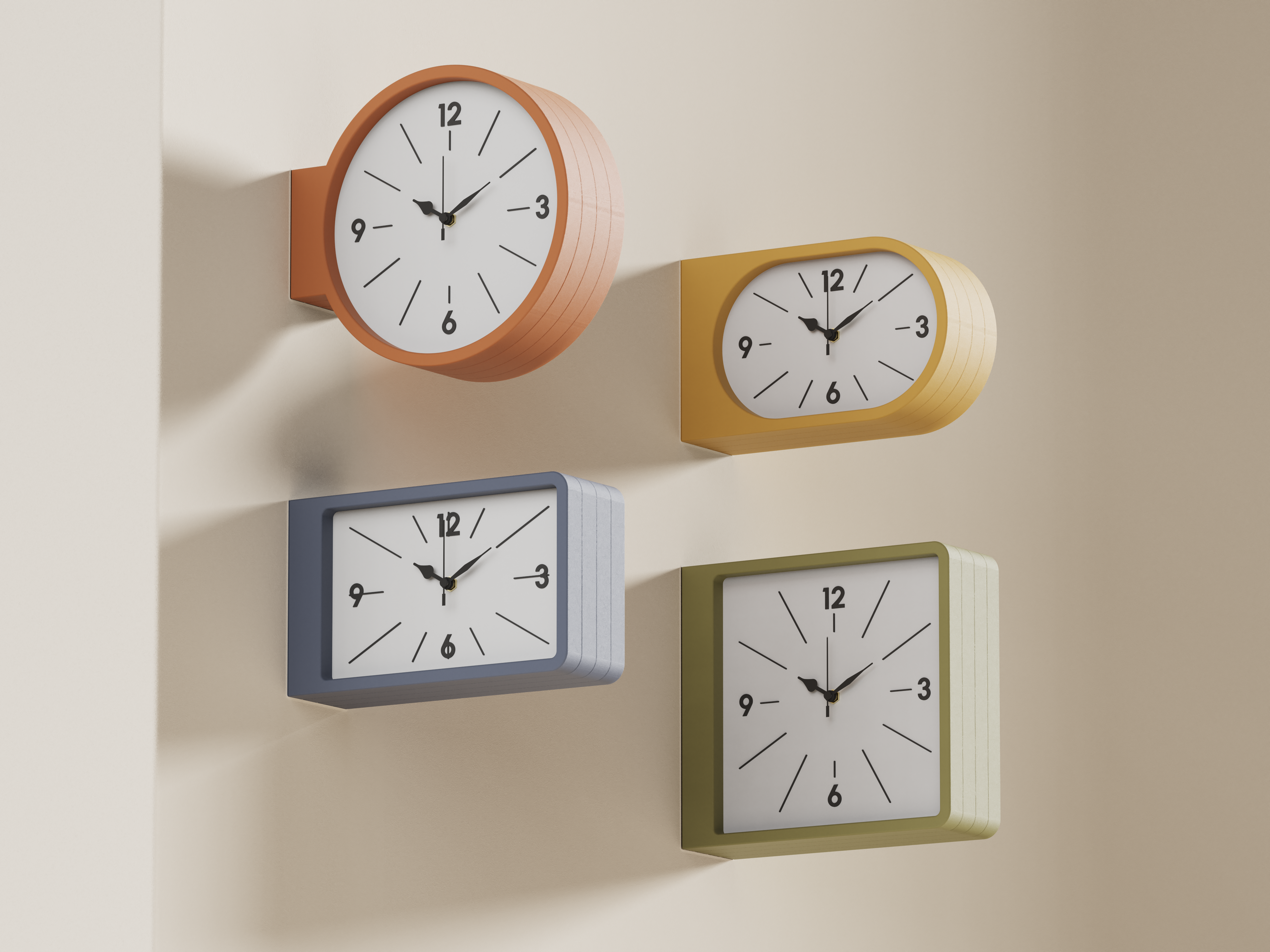 QUADRA - Rectangular Double Side Wall Clock - Dulton style — miniatura 2