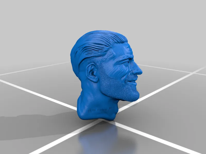 Free STL file GIGACHAD - Head 🇹🇩・3D printer model to download