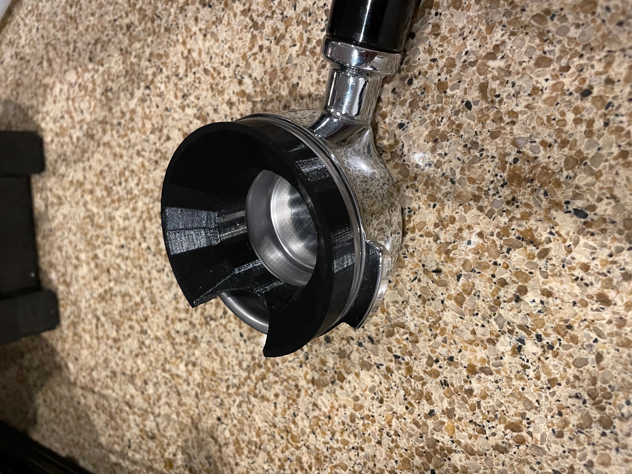 58mm espresso coffee portafilter funnel for 7gr single shot VST type filter and 41mm tamper guide.