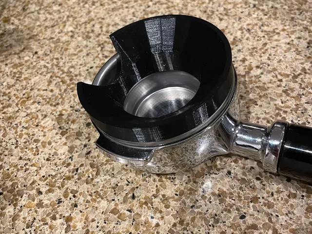 58mm espresso coffee portafilter funnel for 7gr single shot VST type filter and 41mm tamper guide.