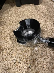 58mm espresso coffee portafilter funnel for 7gr single shot VST type filter and 41mm tamper guide.