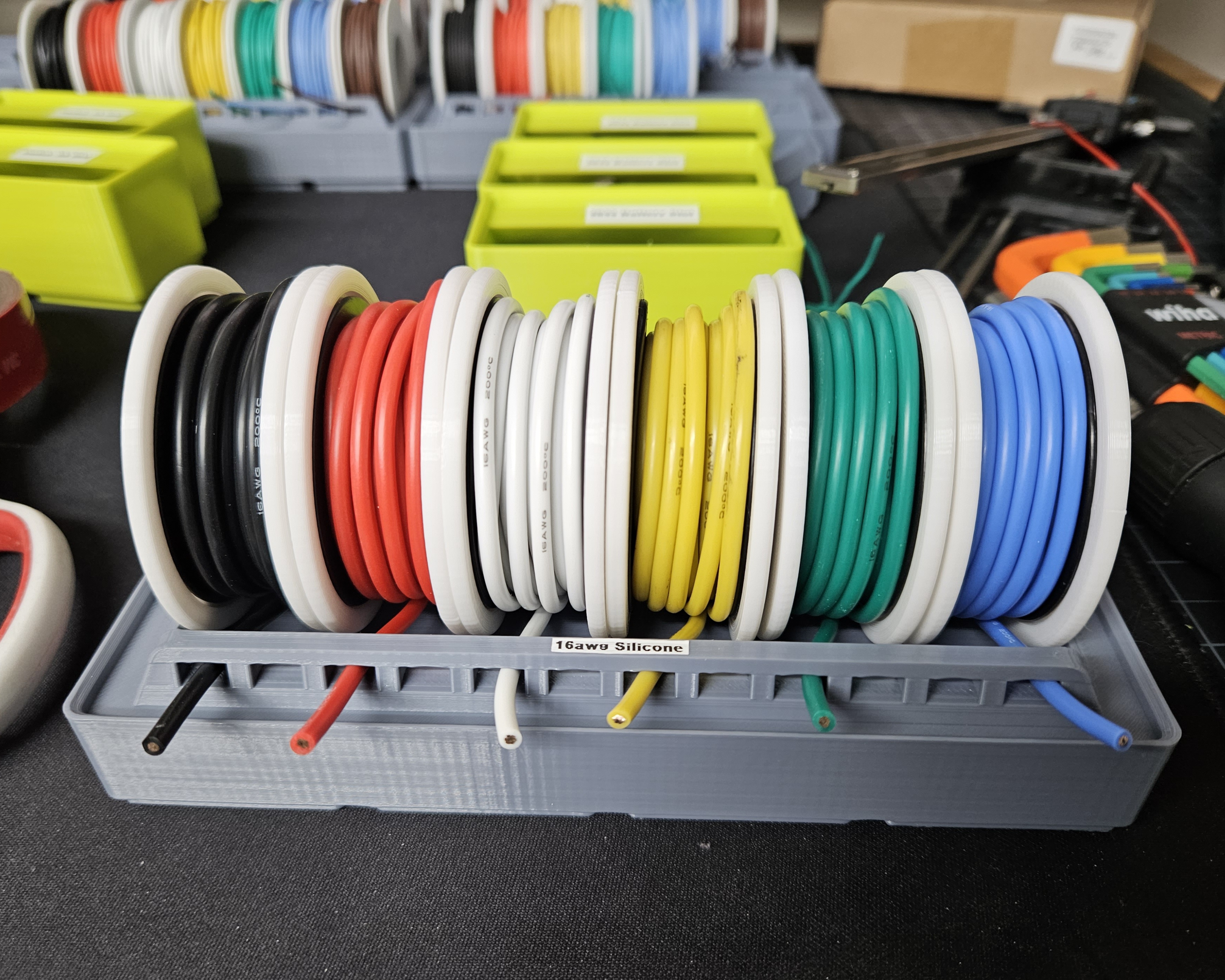 Gridfinity Wire Spool Holder for Larger Gauge Wire by Anthony Patino, Download free STL model