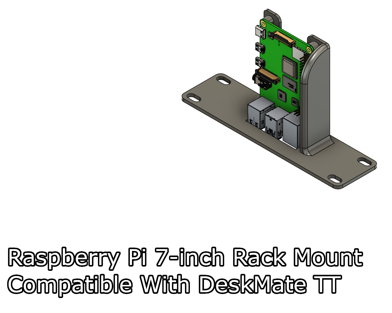 Raspberry Pi 2B/3B/4B/5B 7-inch Rack Mount