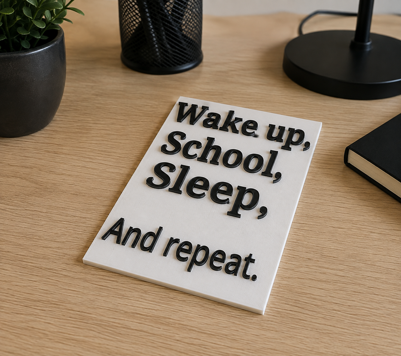 School poster (Wake up, School, Sleep, And repeat.)