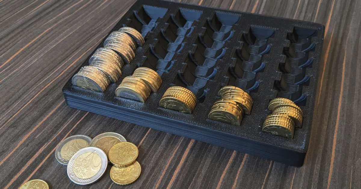 Euro Coin Sorter Tray by bunnyology | Download free STL model ...