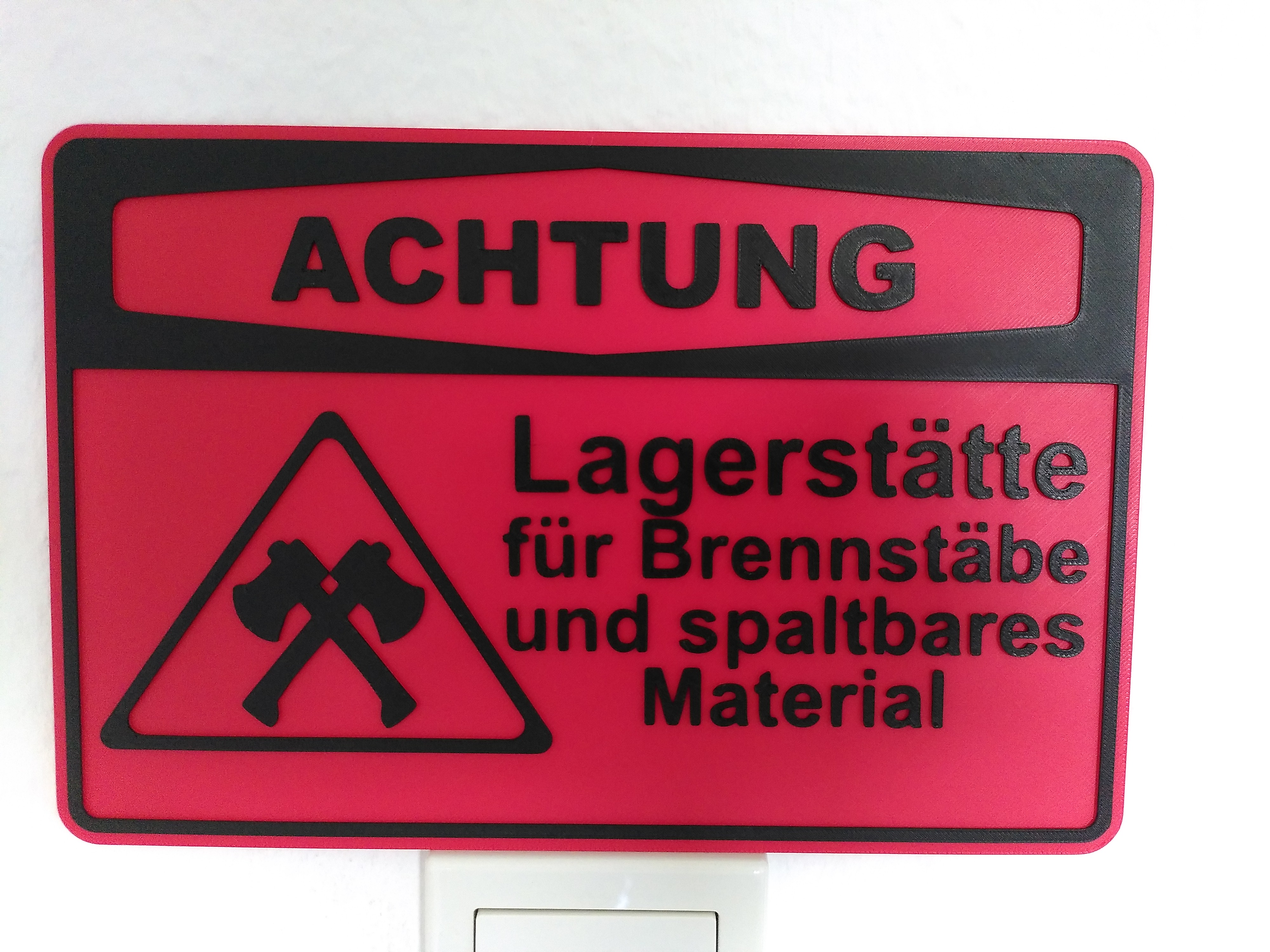 Schild Lagerstätte für Brennstäbe und spaltbares Material Brennholz Feuerholz Lager