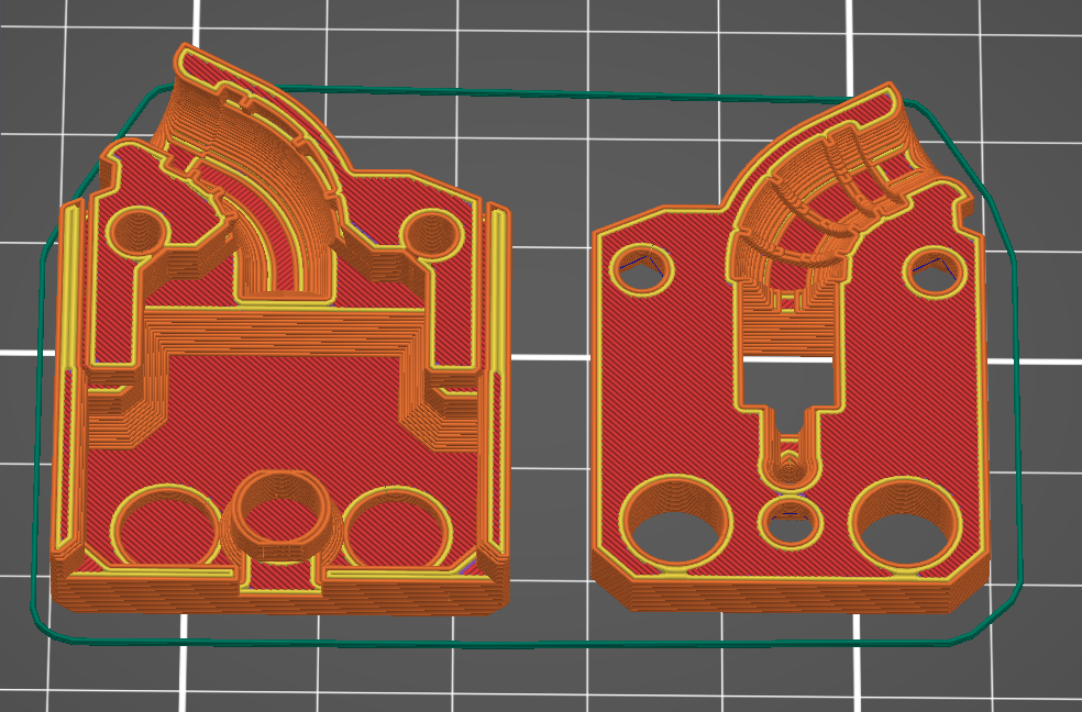 MK4 Heat Bed Cable Strain Relief - Short 60° - splited