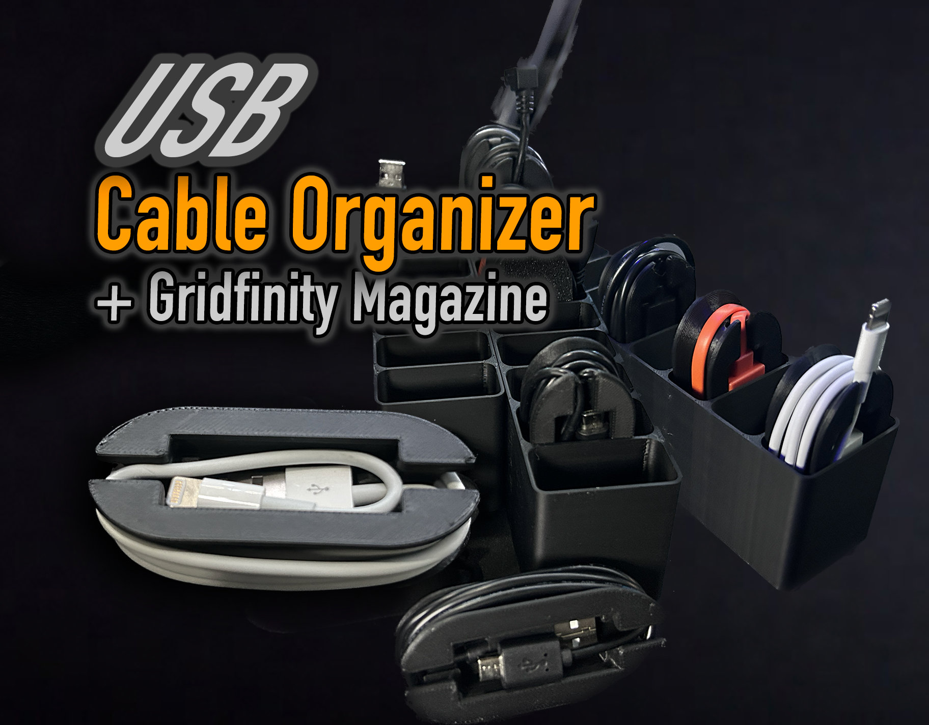 Usb Cable Storage Organizers By K2kevin Download Free Stl Model 7289