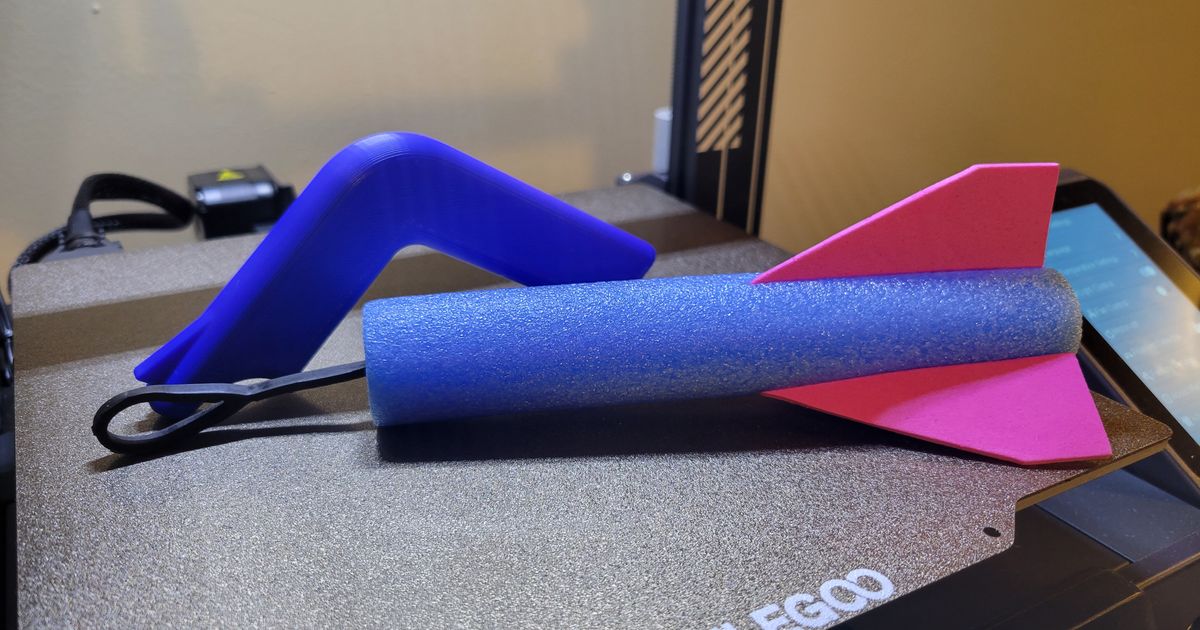 Thing Flinger RubberBand Rocket Launcher by JK Download free STL