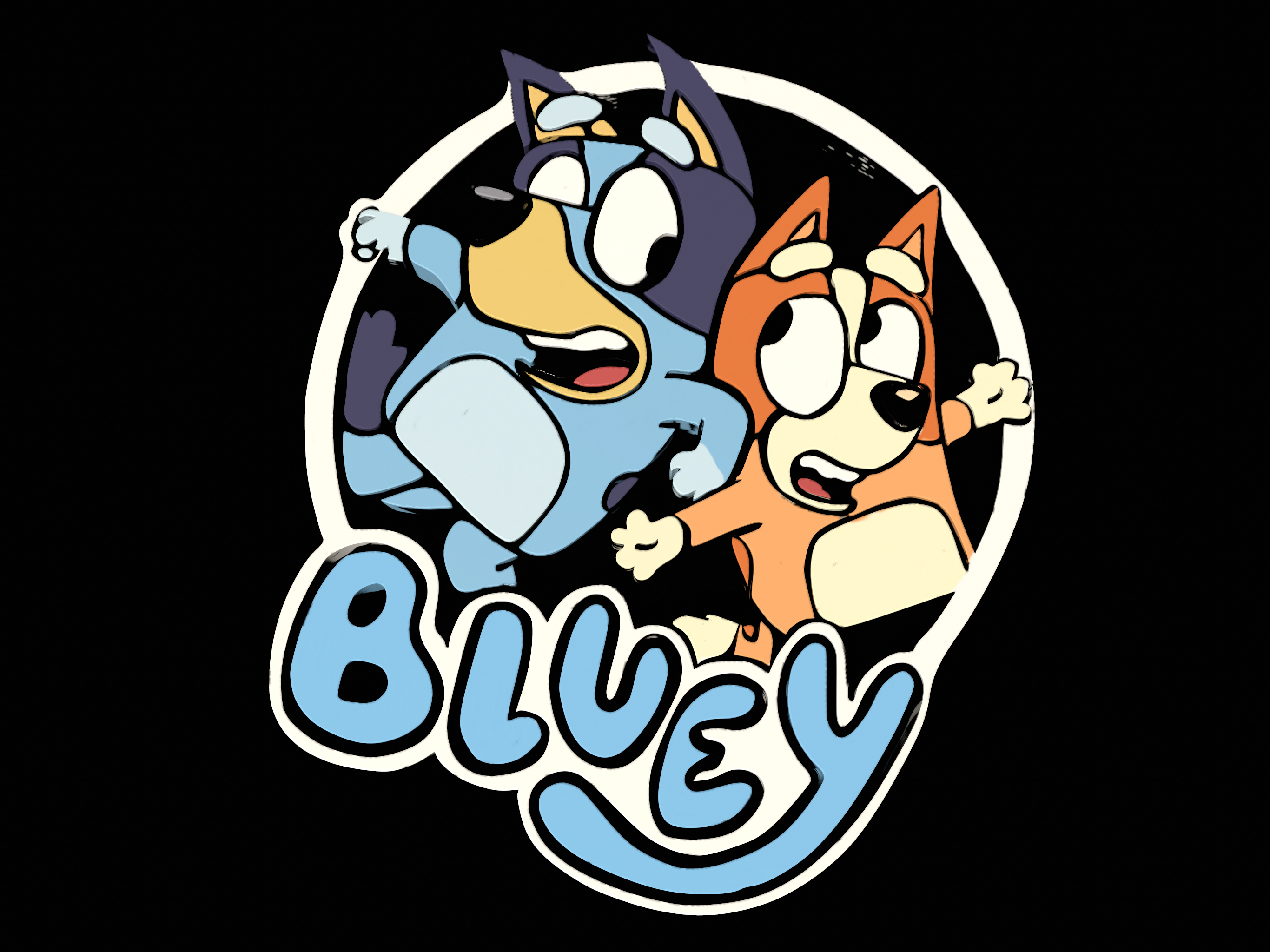 Bluey and bingo cute dog coin coaster wall decore