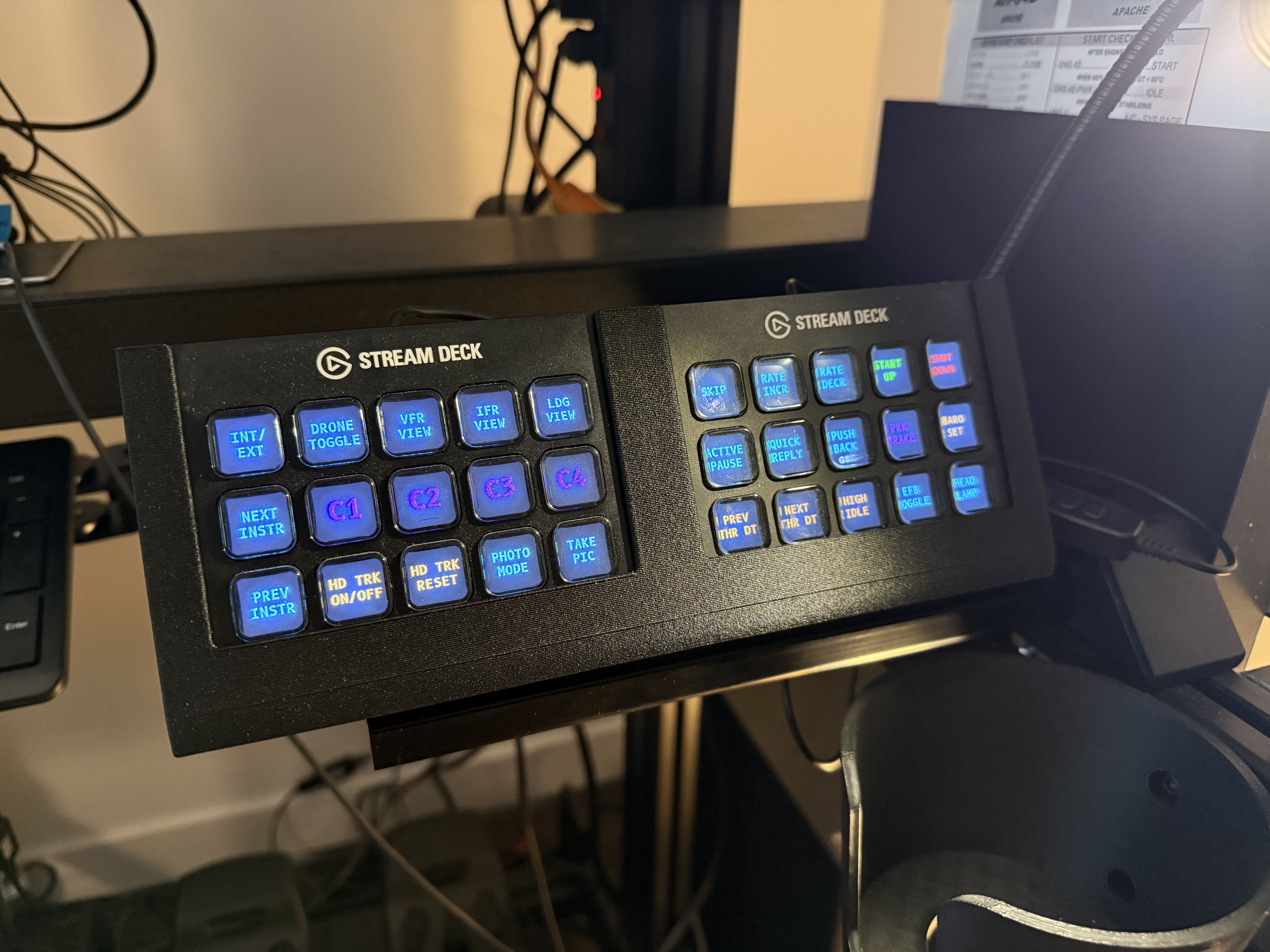 Dual Stream Deck Mk. 1 mount for sim rigs (80/20 aluminum extrusion t-slot)