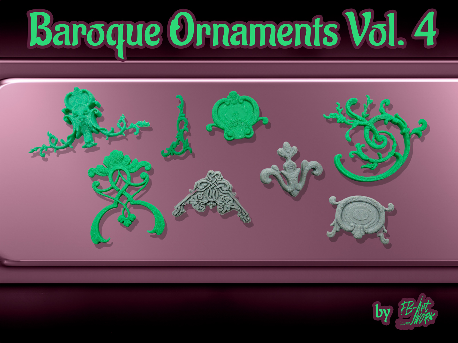 Baroque Ornaments Vol. 4 By FB-Artwork | Download Free STL Model ...