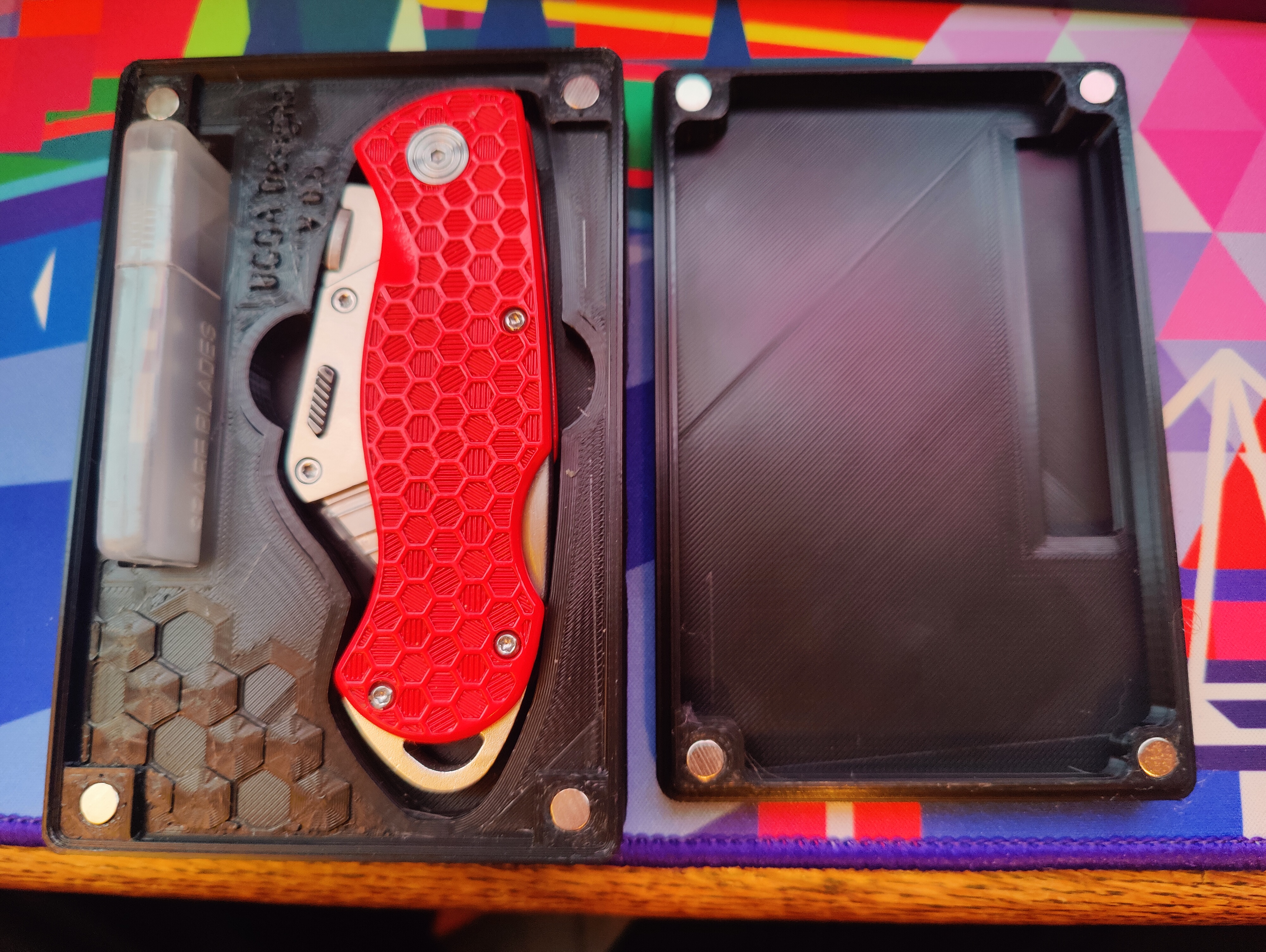 JerryRigEverything Knife box with lid and MAGNETS (Gridfinity & normal)