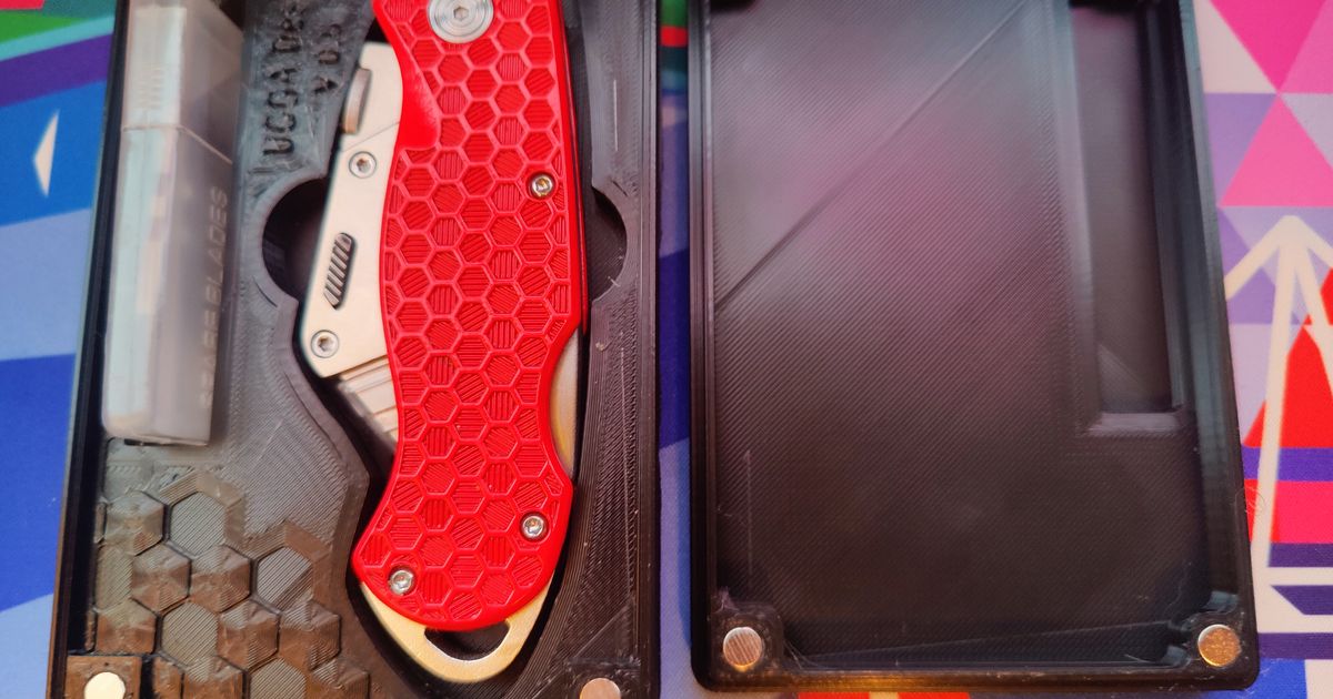 JerryRigEverything Knife box with lid (Gridfinity & normal)