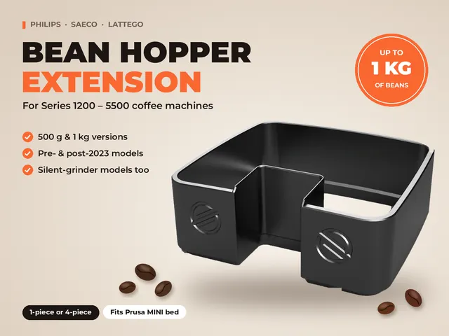 Bean reservoir (hopper) extension Philips Saeco 1200-5500 (latte go) series