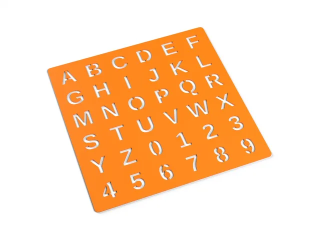 Alphabet Stencils - A to Z and 0 to 9 Letter Stencil Sheet, No Supports (OpenSCAD)