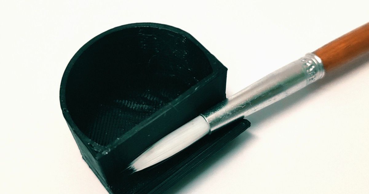 Ink reservoir with brush rest holder by tca Download free STL model