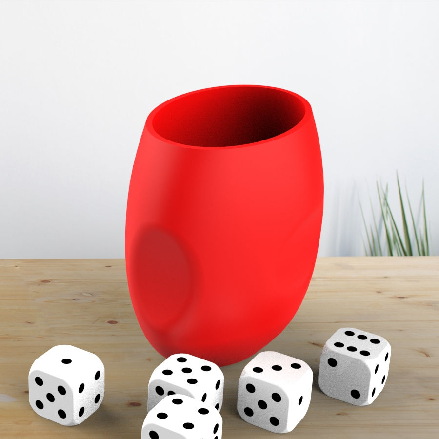 Dice Cup (For games like Yahtzee) by nealbert Download free STL model