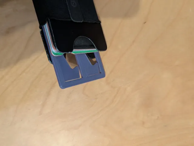 Credit card sized phone stand for lockcard wallet