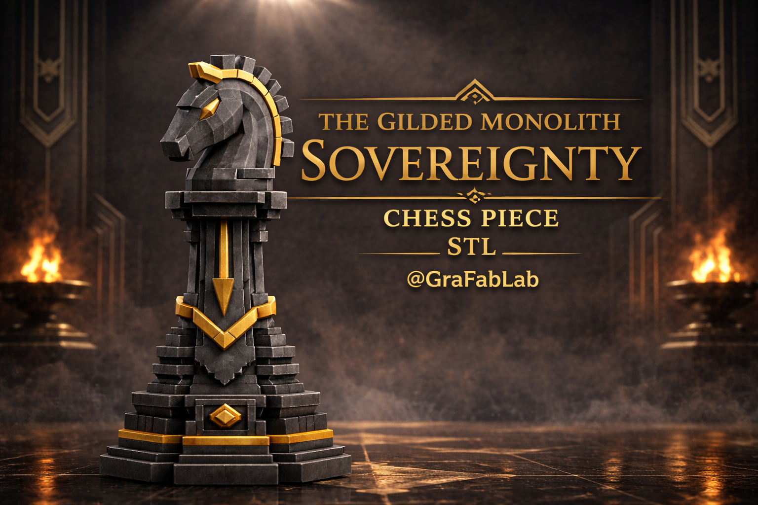 The Guilded Monolith Sovereighnty "Knight" - chess piece