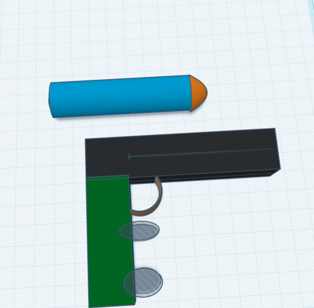 gun and bullet decoration