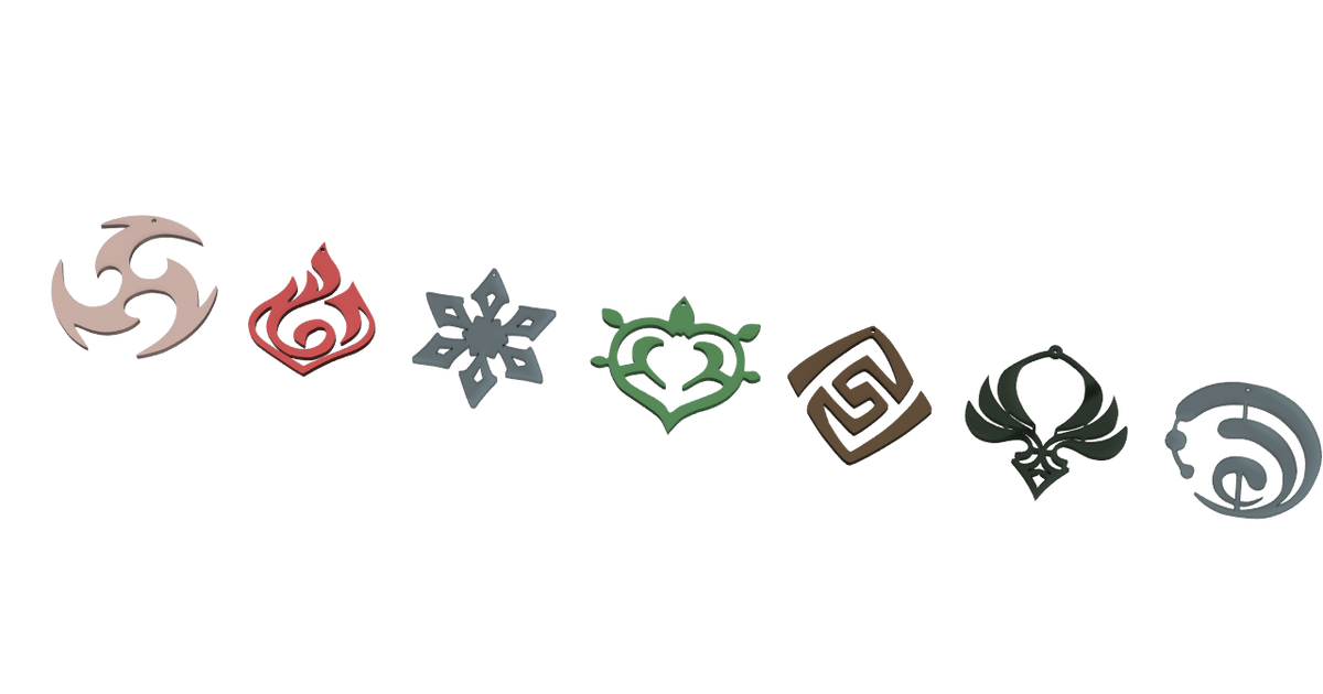 Genshin Impact elements Earrings Jewelry by Multiplew Download free