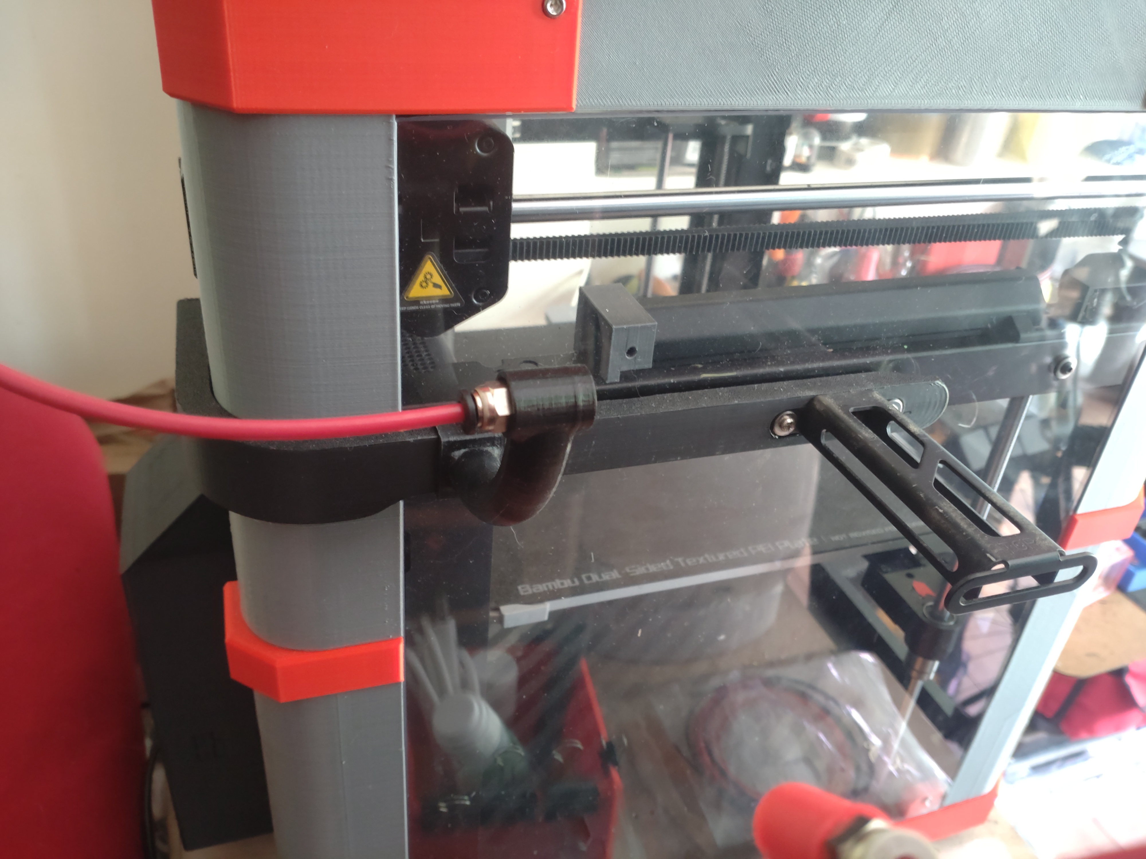 P1P side spool filament guide - remixed 3D model thumbnail