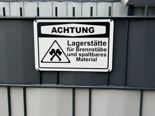 Schild Lagerstätte für Brennstäbe und spaltbares Material Brennholz Feuerholz Lager BAMBU AMS EDITION
