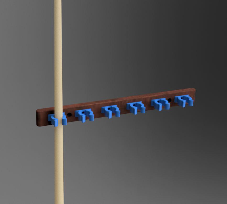 Snooker / Pool cue stand.  TPU clips
