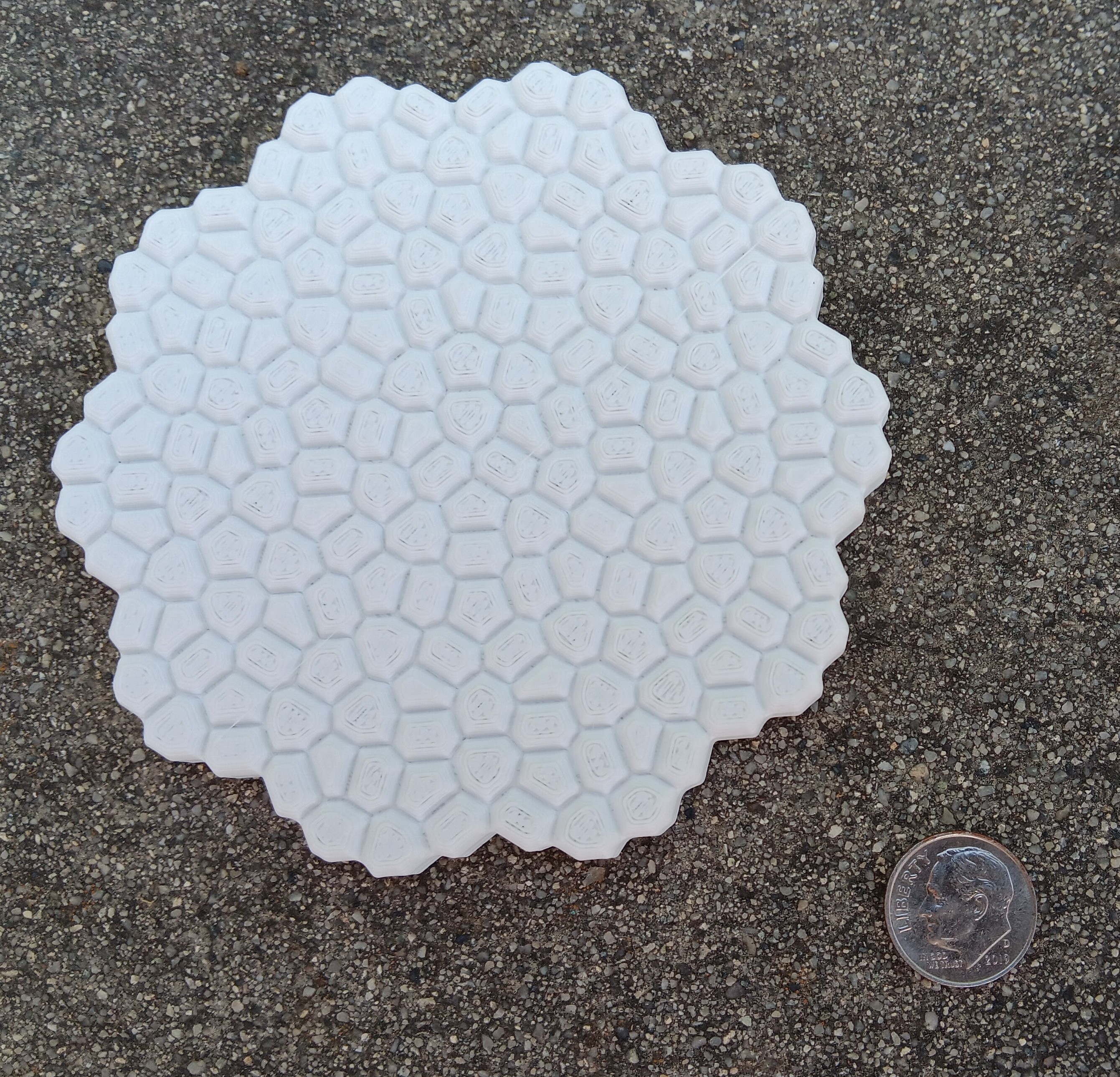 Penrose Voronoi coaster and ring for mold-making