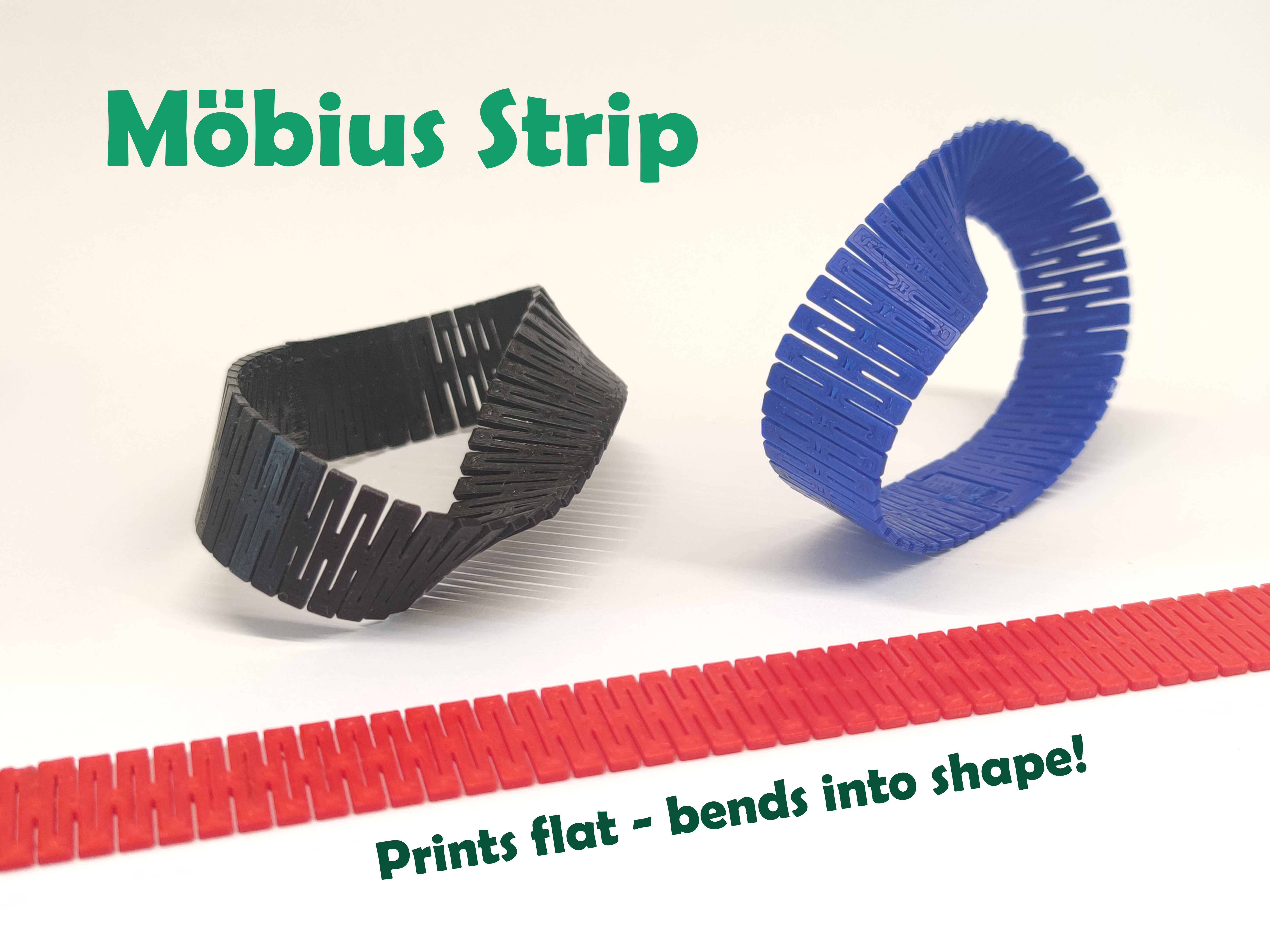 Printable Mobius Strip - Clicks together 3D model thumbnail