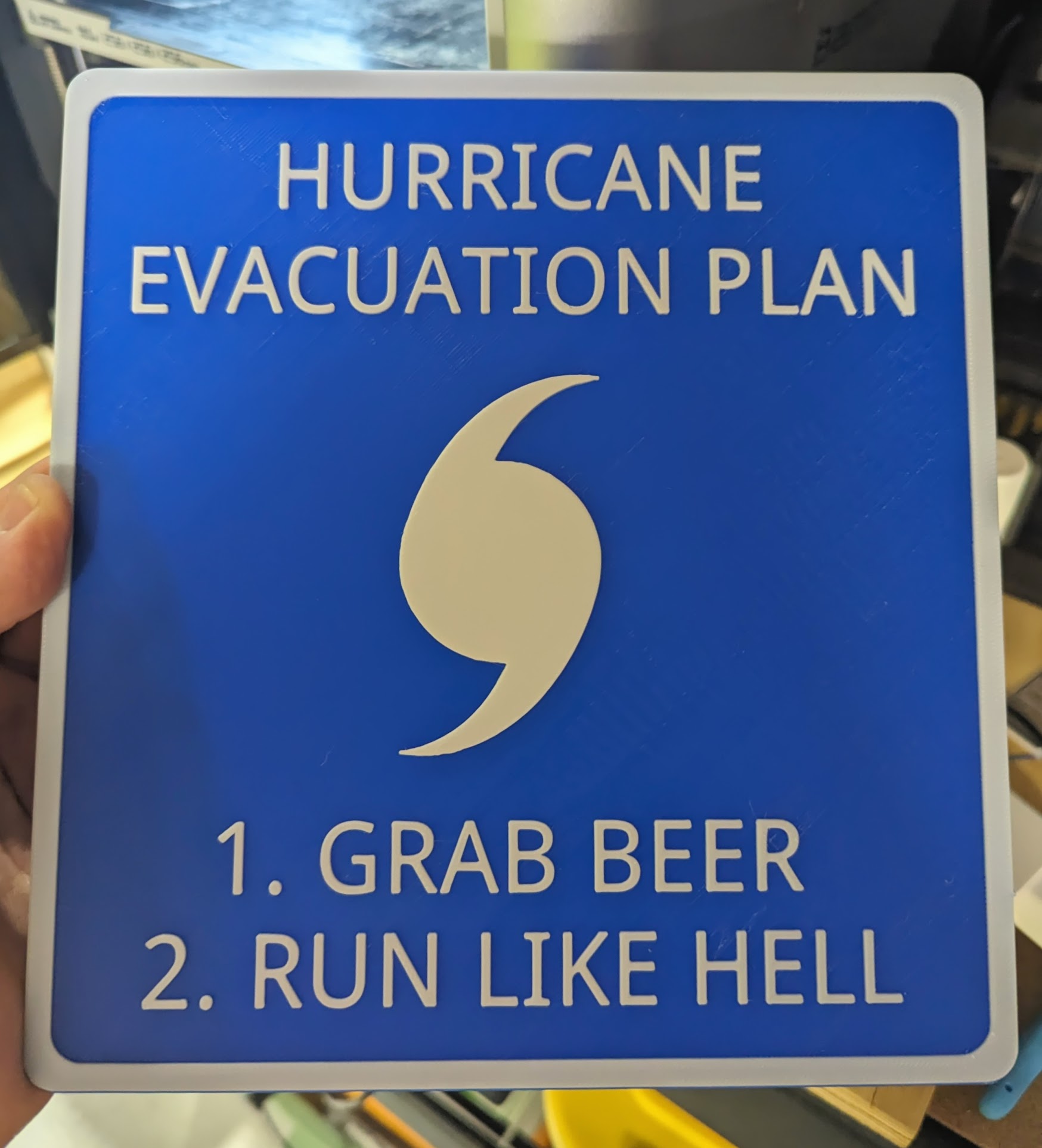 Hurricane evacuation beer sign by ryan connolly download free stl