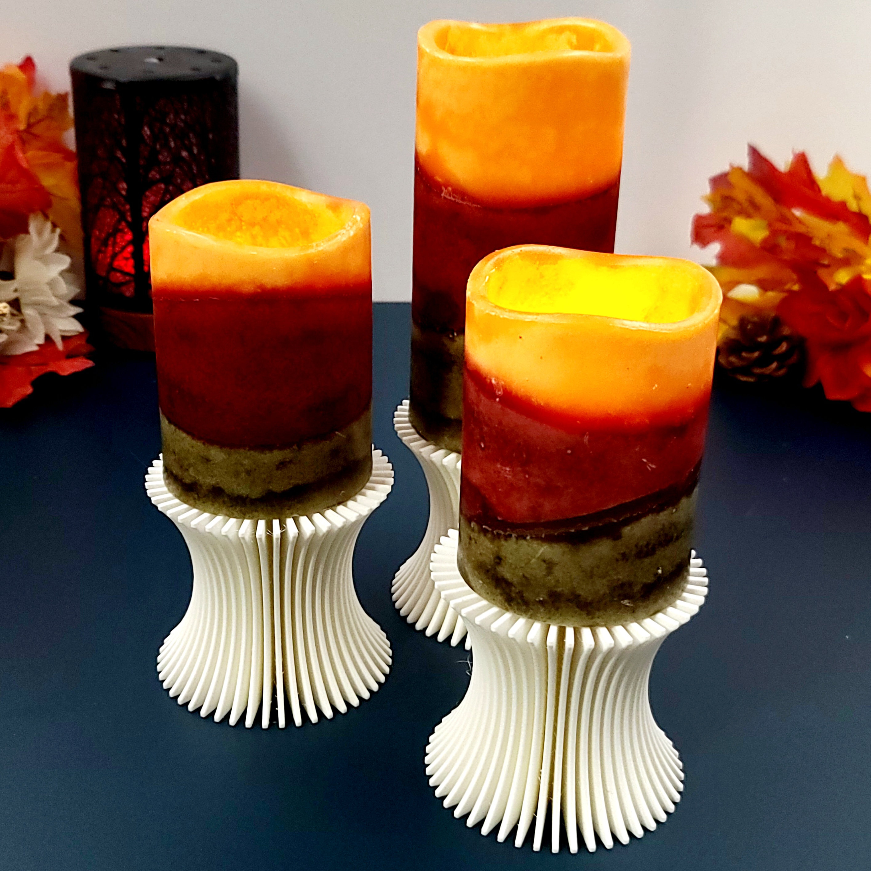 Fantastic Candle Holder "The Curve" 3in Pillar Candles by Makers
