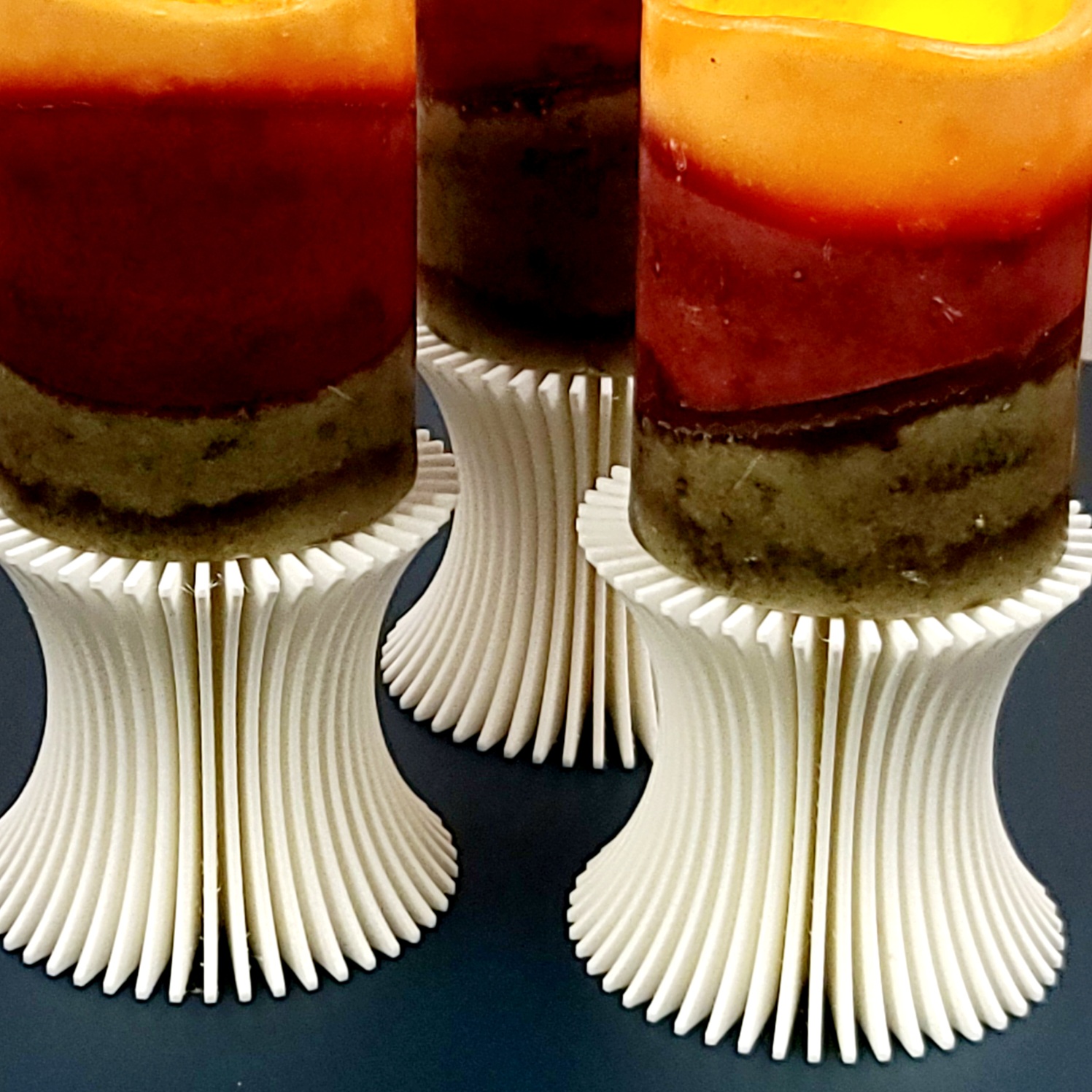 Fantastic Candle Holder "The Curve" 3in Pillar Candles by Makers