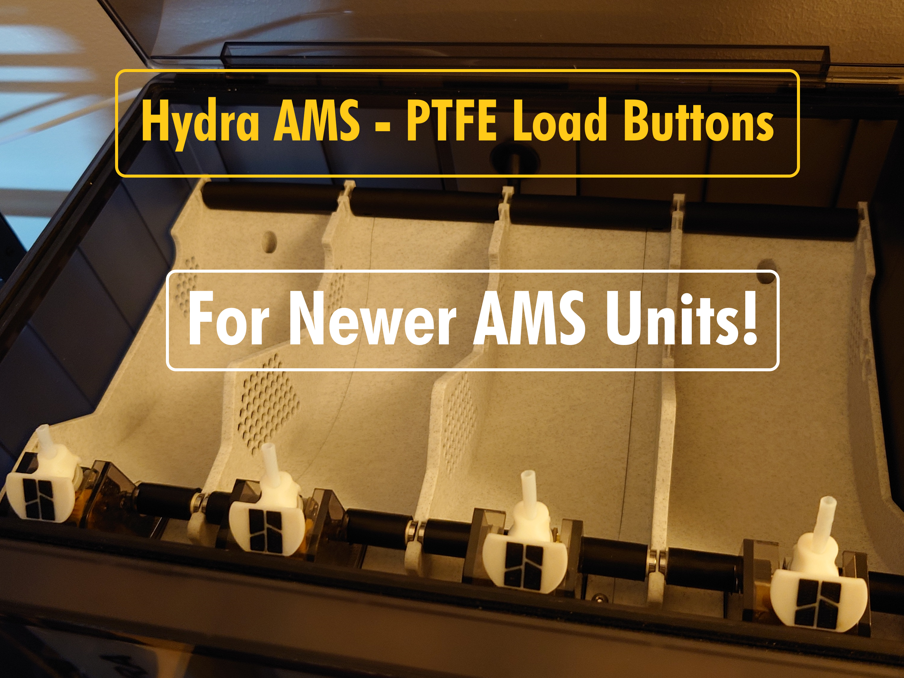 Hydra - Enhanced Bambu Lab AMS - PTFE Load Buttons (For New version of the AMS Funnel)